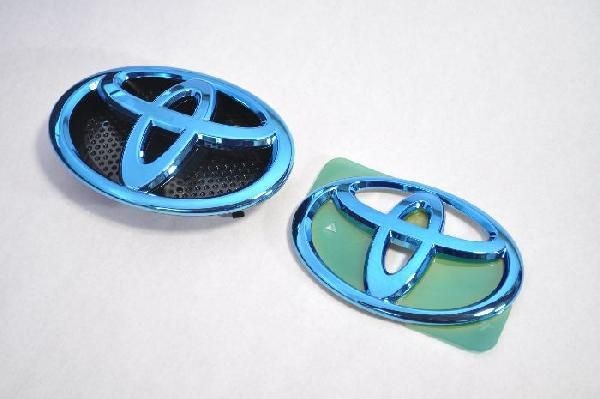 カラー　エンブレム　送料無料　ＮＣＰ１２０系　ラクティス　フロント/リアトヨタマーク　ブルー　カーパーツ　純正　メッキ 9,344円