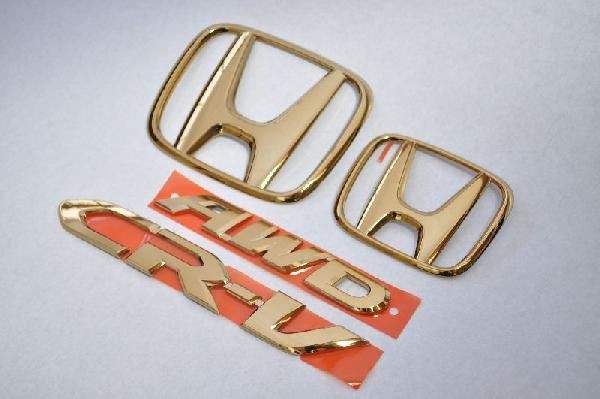 ホンダ　カラー　エンブレム　送料無料　ＲＭ１　ＣＲ−Ｖ　ゴールド　４点　カーパーツ　純正　メッキ 13,800円