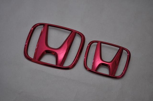 ホンダ　カラー　エンブレム　送料無料　ＲＵ１〜４　ヴェゼル　前期/後期　レッド　フロント/リア　カーパーツ　純正　メッキの通販は 9,700円