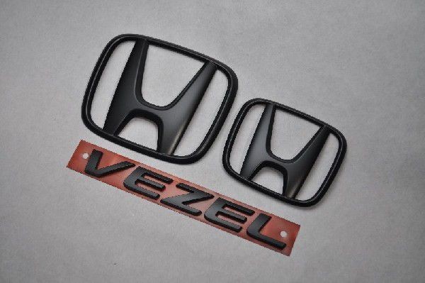 ホンダ　マットブラック/ピアノブラック　エンブレム　送料無料　ＲＵ１　ヴェゼル　前期/後期　３点セット　カーパーツ　純正　メッキの通販は