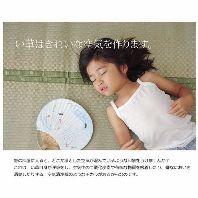 純国産 い草 上敷き カーペット 市松織 『不知火』 江戸間6畳(約261×352cm） 熊本県八代産イ草使用の通販は