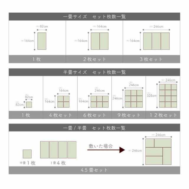 純国産 い草 日本製 置き畳 ユニット畳 簡単 和室 ブラウン 約82×82