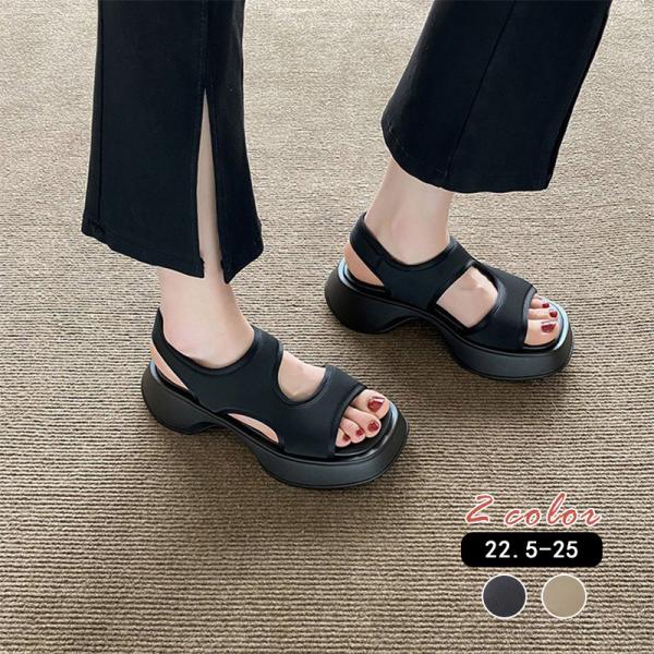 サンダル レディース 厚底 スポーツサンダル 大きいサイズ 通気性 歩きやすい 夏 美脚 おしゃれ 黒 痛くない ビーチサンダル 送料無料の通販は