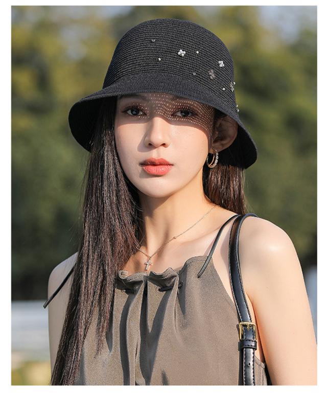 帽子 レディース 通気性抜群 小顔効果 旅行 大きいサイズ つば広 折りたたみ 自転車 飛ばない 和紙工芸 春 夏 春夏 母の日 UV セール_5