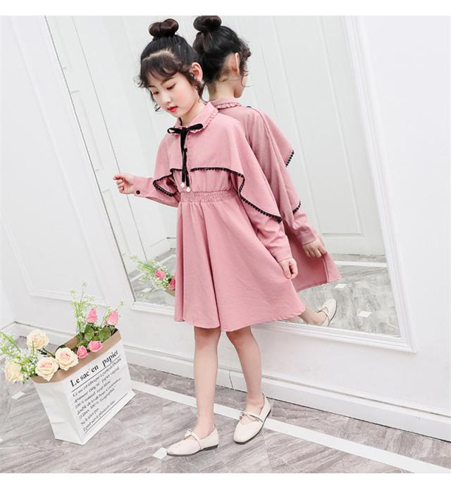 ワンピース 子供服 長袖日常 キッズドレス 女の子 ジュニア リボン  