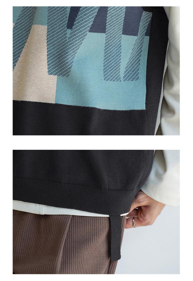 ニットベスト メンズ 袖なし ベスト Vネック トップス ニットセーター