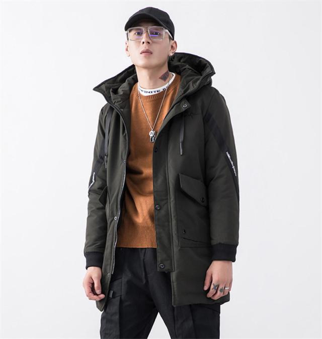 ダウンコート メンズ ロング丈 フード付き 中綿コート ダウン
