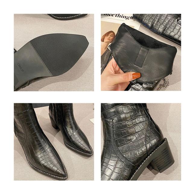ロングブーツ レディース 美脚 秋 冬 保温 クロコダイル柄 おしゃれ ファッション 本革 ウェスタンブーツ ポインテッドトゥ 履 ロングブーツ レディース 美脚 秋 冬 保温 クロコダイル柄 おしゃれ