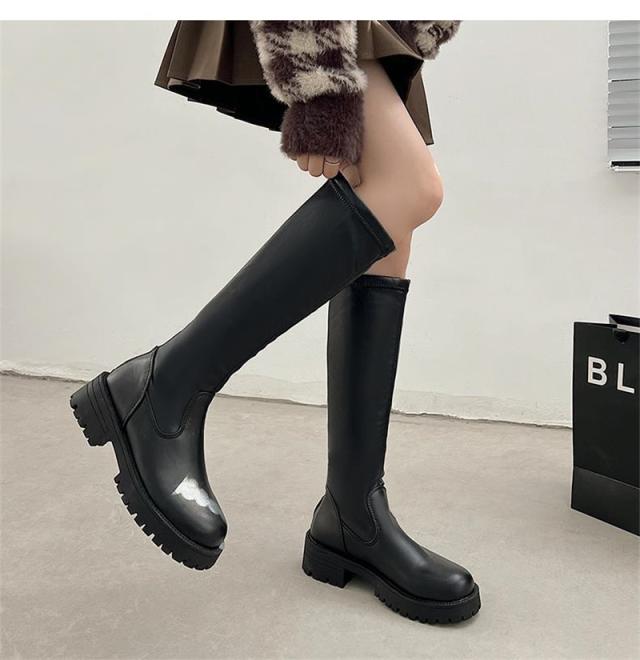 ロングブーツ レディース 美脚 ブーツ 長靴 脱げない 脱ぎやすい ストレッチ 厚底 ニーハイブーツ 疲れない 歩きやすい 痛くない おしゃれ