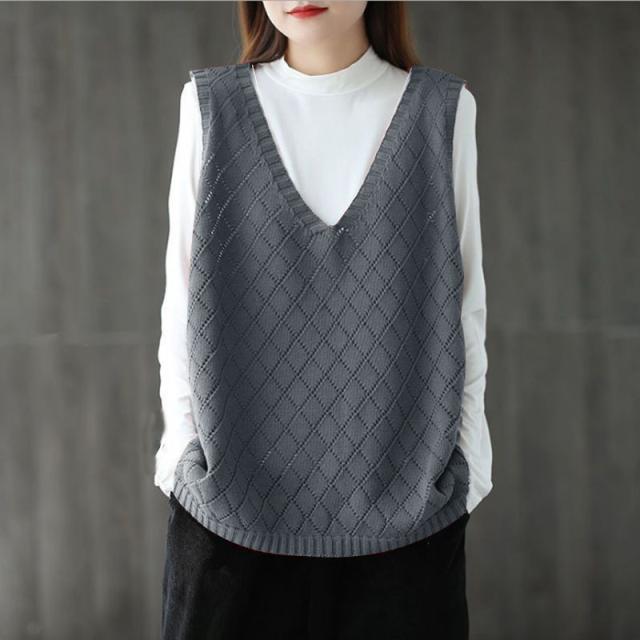 未使用　シクラス　ノースリーブ　ニット　セーター　カシミヤ　ベスト　ジレ 楽天市場】ニットベスト ベスト ジレ レディース かぎ編み V