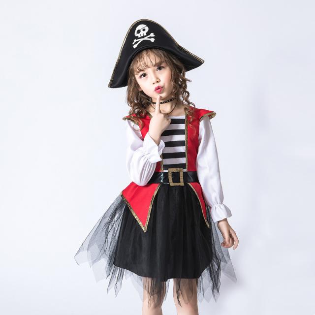 海賊 コスプレ 子供 ハロウイン 仮装 髑髏柄 海賊帽 2点セット 海賊風