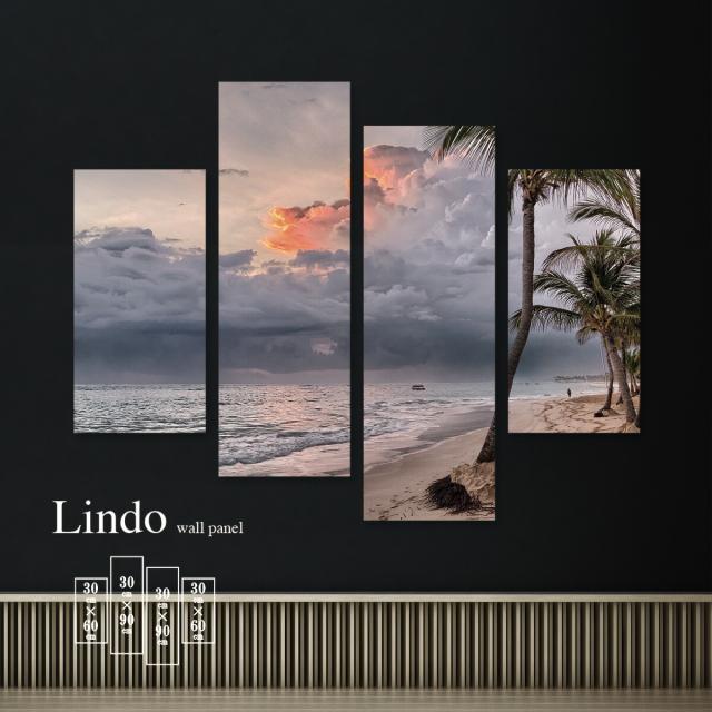アートパネル 海 おしゃれ 壁掛け 海面 海岸 浜辺 ビーチ 風景 景色 夕暮れ 雲 北欧 デザイン アート 壁飾り 4枚セット ファブリックパネルの通販は