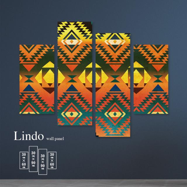 アートパネル おしゃれ 壁掛け アジアン 柄 幾何柄 模様 エスニック カラフル ダイヤ 北欧 デザイン アート 壁飾り 4枚セット ファブリックパネルの通販は