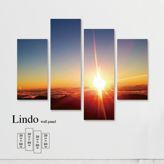 アートパネル おしゃれ 壁掛け 山 日の出 自然 風景 景色 山頂 雲海 朝焼け マウンテン 頂上 北欧 デザイン アート 壁飾り 4枚セット ファブリックパネルの通販は