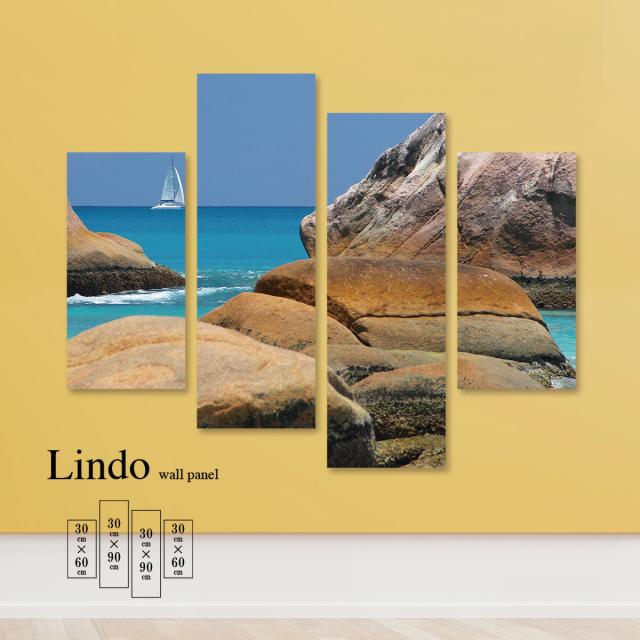 アートパネル 海 おしゃれ 壁掛け 海面 海岸 浜辺 ビーチ 風景 景色 水平線 岩礁 秘境 北欧 デザイン アート 壁飾り 4枚セット ファブリックパネルの通販は