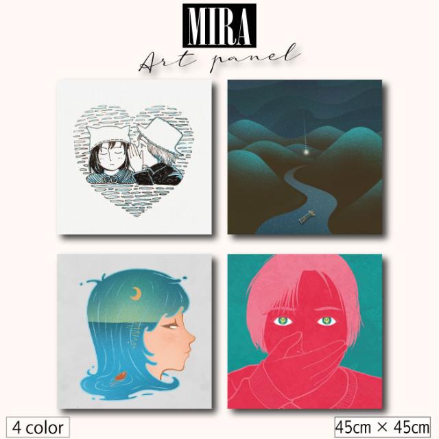 アートパネル モダン 韓国 イラスト コリア 絵 ハート イラスト トレンド アート 芸術 ピンク パステル 女性 女の子 エモい エモーショナル 夜空 流れ星 天体 カップル ファブリックパネル 玄関 北欧 45cm×45cm 正方形 MIRA ミラの通販は 5,387円