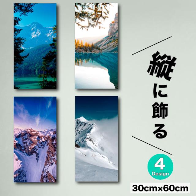 アートパネル 風景 モダン 写真 縦 長方形 山 山脈 雪山 冬 コバルトブルー 湖 森 自然 雪 スノー 春夏秋冬 吹雪 紅葉 癒やし ネイチャー シンプル 壮大 雪崩 登山 キャンプ ファブリックパネル 30cm×60cm 北欧 おしゃれ 壁掛け 絵 写真 人気の通販は