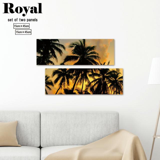 アートパネル 海 2枚セット おしゃれ 壁掛け 夕焼け サン 朝焼け サンライズ ヤシの木 オーシャン マリーナ 黄昏 影 逆光 ２枚 風景 景色 空 そら 夏 写真 カフェ 壁掛け 飾り モダンの通販は 5,610円