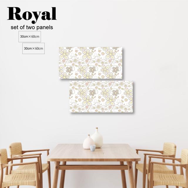 花のデザインの壁掛けアート2点セット 花のデザインの壁掛けアート2点セット
