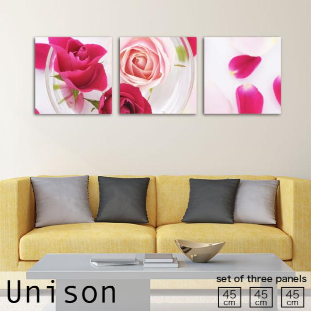 アートパネル 花びら ピンク ローズ ガラス 薔薇 植物 自然 白 おしゃれ 壁掛け 絵 生地 モダン 3連セット 作る インテリア 人気 ファブリックパネルの通販は