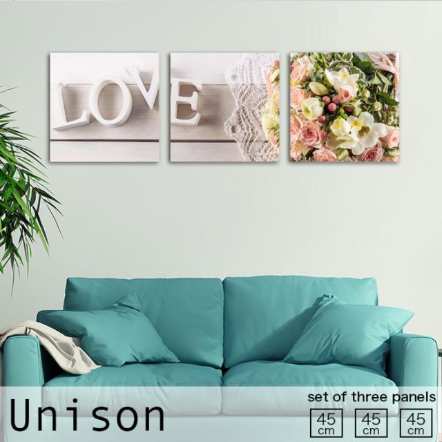 アートパネル ラブ 愛 花束 木 レース 薔薇 葉 リボン 植物 花 母の日 フラワー おしゃれ 壁掛け 絵 生地 モダン 3連セット 作る インテリア 人気 ファブリックパネルの通販は
