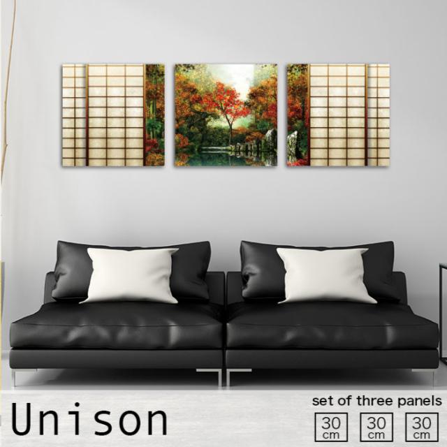 アートパネル 屏風 景色 紅葉 和 和風 庭園 風景 旅館 自然 おしゃれ 壁掛け 絵 生地 モダン 3連  セット 作る インテリア 人気 ファブリックパネルの通販は 9,781円
