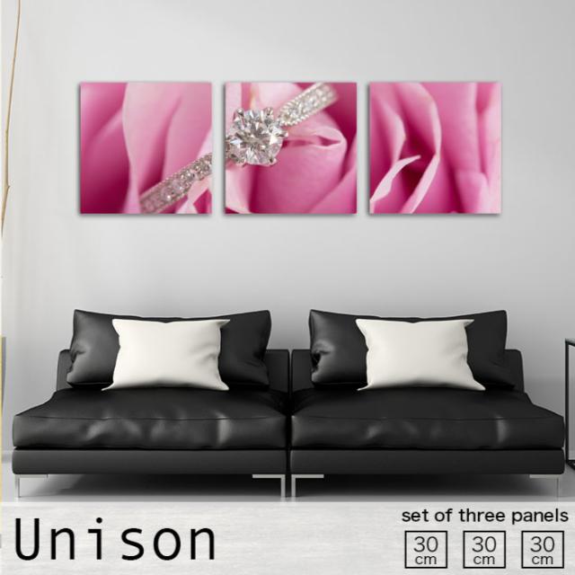 アートパネル ローズ ハート リング アクセサリー シルバー 薔薇 ピンク 花 母の日 おしゃれ 壁掛け 絵 生地 モダン 3連  セット 作る インテリア 人気 ファブリックパネルの通販は 9,656円