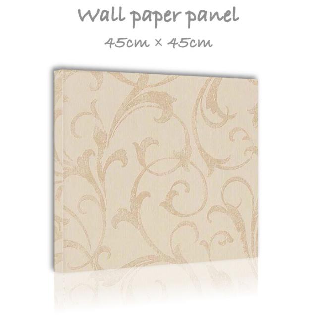 アートパネル 壁掛け おしゃれ インテリア リーフ  葉っぱ 植物 線 アート 総柄45cm×45cm  正方形 エンボス 凸凹 アクセントクロス 日本製 ハンドメイド 木枠の通販は 5,359円