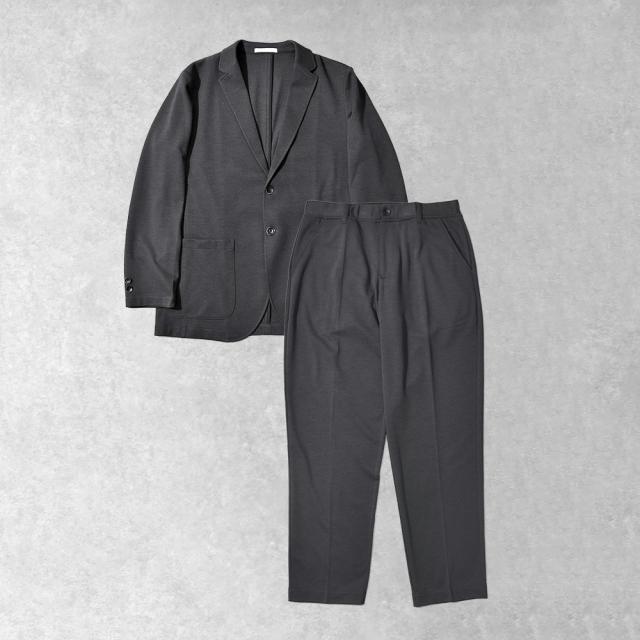 セットアップ 裏起毛 ストレッチ 伸縮 光沢 上下セット テーラードジャケット スラックス ニットカルゼ ビジカジ オフィス 秋 冬 暖かい アーバンスクエア 65303setup セットアップ 裏起毛 ストレッチ 伸縮 光沢 上下セット テーラード