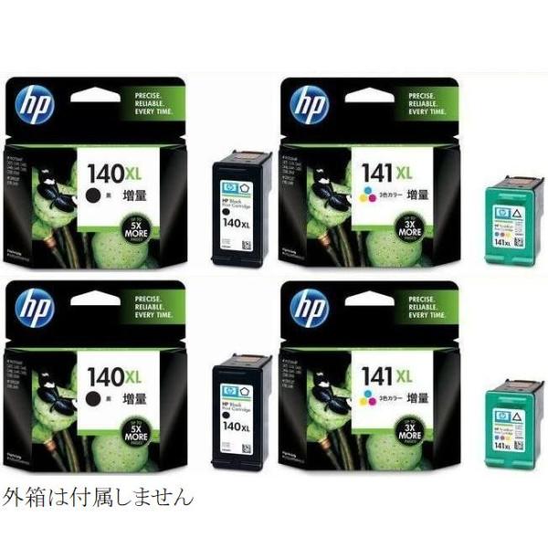 HP 140XL + 141XL 純正 インクカートリッジ 黒+3色カラー 4個組 インク 