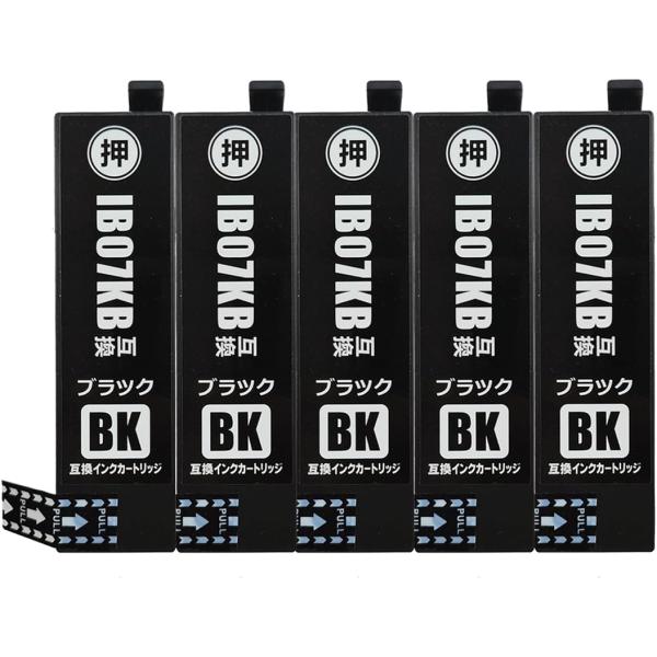 エプソン IB07KB 大容量 5本組 ブラック 黒 Black 5個 EPSON 純正互換インクカートリッジ PX-M6010F PX-M6011F PX-S6010 プリンターインク
