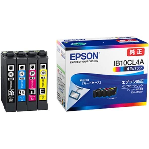 IB10CL4A エプソン 純正インクカートリッジ 4本組 プリンターインク IB10 EPSON EW-M530F カードケース 箱なし