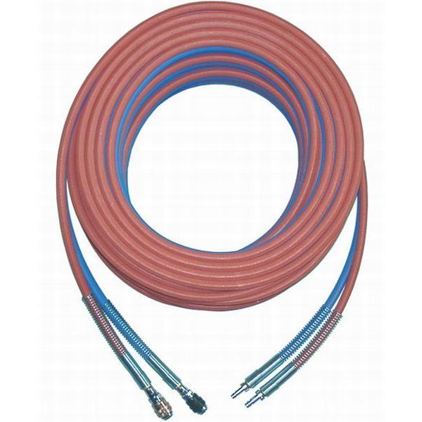 細径ツインホース20ｍ ワンタッチカプラ付き サンソ アセチレン ガス切断 溶接機用 アセ酸素 ガスホース スマート ミニホース