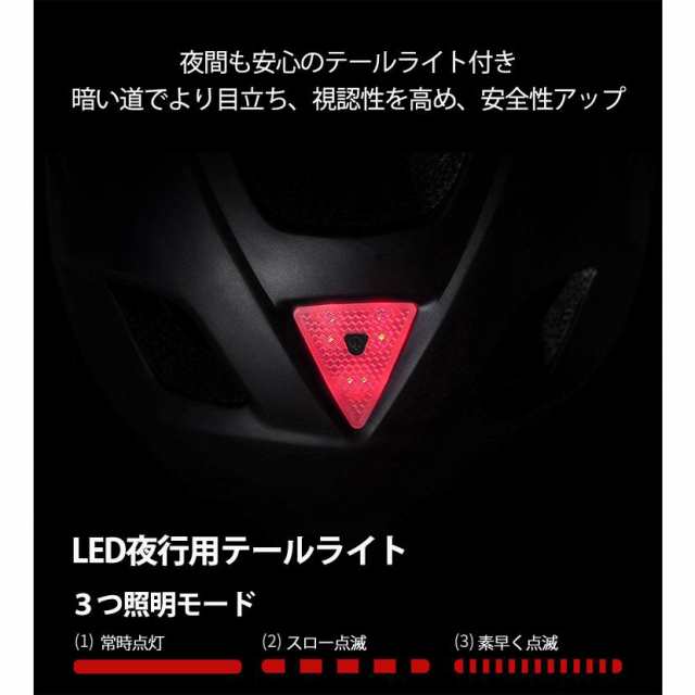 ヘルメット カジュアル バイク LEDライト メンズ レディース 大人用