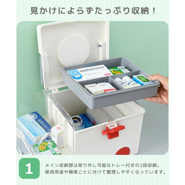 送料無料 救急箱 薬箱 救急車型 おしゃれ 大容量 ピルケース付き