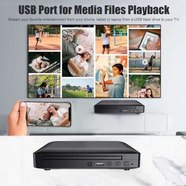 新旧テレビデッキ両対応！】ミニDVDプレーヤー 1080Pサポート 小型DVD