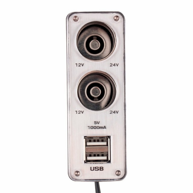 3連 USB付 シガーソケット 12V 24V 対応 