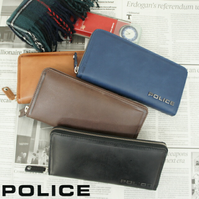 ポリス POLICE EDGE ラウンドファスナー長財布 【pa-58002】長財布 ファスナー 送料無料 メンズ 財布 ブランド 紳士用 男性用 牛革 革 メンズ財布 人気 通販 mens 小銭入れあり プレゼント ギフト クリスマス 父の日 ブラック ネイビー キャメル ブラウン