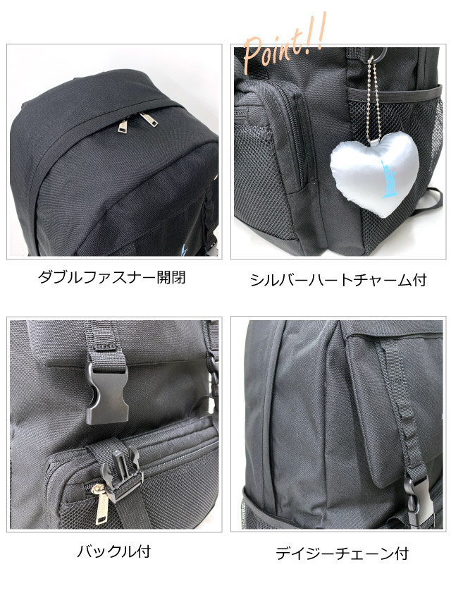 イーストボーイ リュック 通学 女子 中学生 大容量 EAST BOY リュックサック 通学用リュック 32リットル  通学カバン 高校生 中学 高校 サブバッグ 通学バッグ 部活 ブランド 黒  大きめ 丈夫 レディース バッグ リュックサック 人気 入学 新学期 おしゃれ チャーム eba114_9