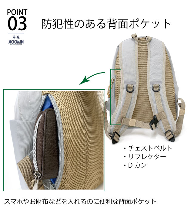 リュック レディース 通勤 おしゃれ 軽量 旅行用 小さめ ミニリュック 女子 ナイロン 軽い 撥水 大きめ 旅行 コンパクト 大人かわいい 大人 20代 30代 使いやすい ブランド レディースリュック アウトドア 北欧 学生 リュックサック デイパック MOOMIN ムーミン rmnl-04_5