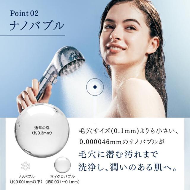 マイクロカレントシャワーヘッド HIHO FINE BUBBLE＋e シャワーヘッド ファインバブル 節水 マイクロナノバブル ヒホウ バブル 塩素除去 クリスマス ギフト_7