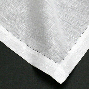 【送料無料】ホワイトリネンハンカチ　148/148番手