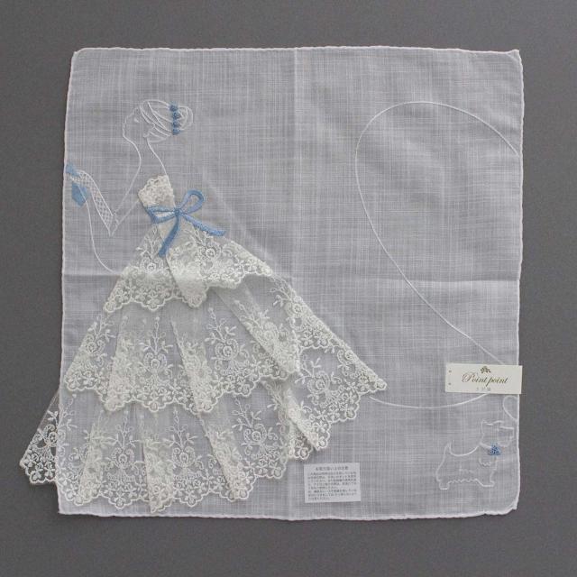 【送料無料】ベトナム手刺繍ハンカチ　ブライダル　7202　ホワイト　新婦 | ブライダル ハンカチ 結婚式 ハンカチ フォーマル ハンカチ ウェディング ハンカチ 結ギフト 冠婚葬祭 白 ホワイト ウェディング 花嫁 新婦 レディース ギフト