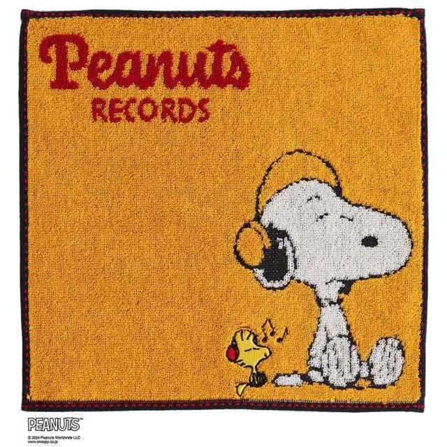 スヌーピー タオルハンカチ ヘッドホン柄 イエロー 【PEANUTS】の通販