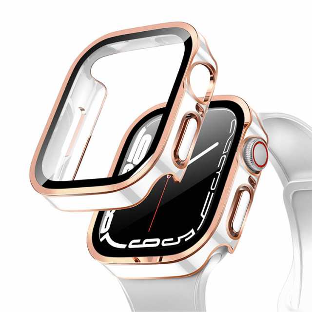 Apple Watch カバー 8 7 フラット ゴールド 防水 45mm アップル