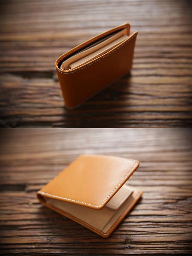 二つ折り財布 メンズ 牛革 財布 イタリアンレザー 本革 薄型