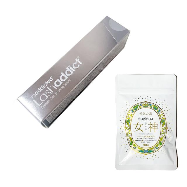 ラッシュアディクト　アイラッシュコンディショニング5ｍｌ＋ユーグレナ女神90粒　正規品　まつ毛美容液  まつげ  まつ毛ケア   アイケア  サロン専売正規品 目元ケア マツエク  アイケア