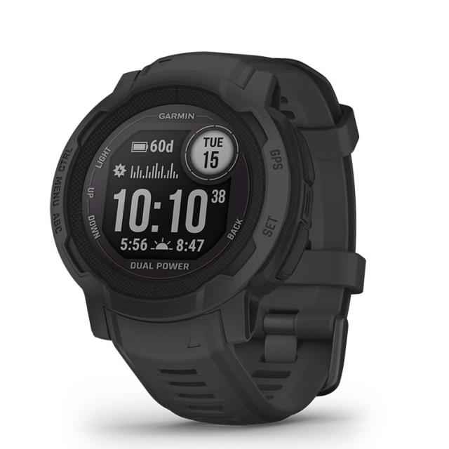 GARMIN(ガーミン) Instinct 2 Dual Power Graphite Suica対応 タフネスアウトドア GPS ウォッチ 【日本正規品】の通販は 40,755円