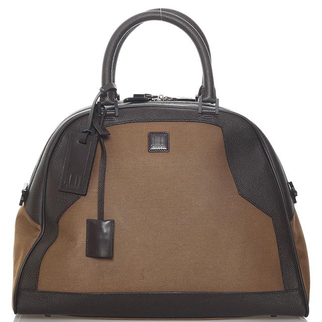 ダンヒル ボストンバッグ トラベルバッグ 旅行用バッグ メンズ ヘリンボーン ブラック ブラウン 中古 美品ダンヒル ボストンバッグ トラベル PVC レザー 大容量