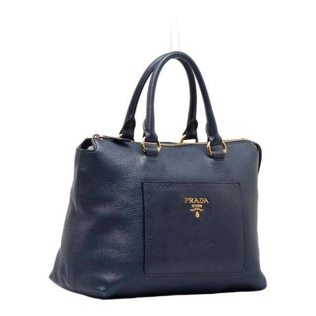 プラダ ハンドバッグ ショルダーバッグ 2WAY 1BA063 ネイビー ゴールド レザー レディース PRADA 【中古】_2